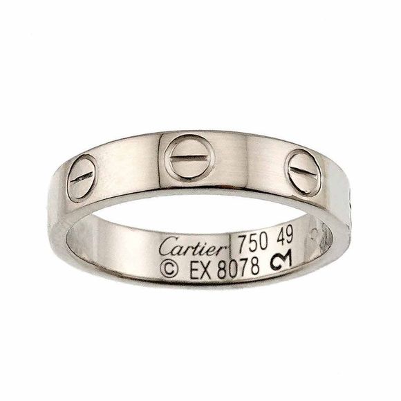 Cartier Mini Love #49 Ring 18K WG White Togo Old 750 Ring Mini Love Ring - Picture 1 of 6